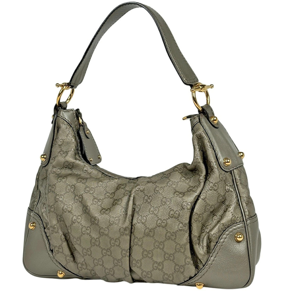 Gucci Guccissima Shoulder Bag GG Metallic Guccissima Leather Green